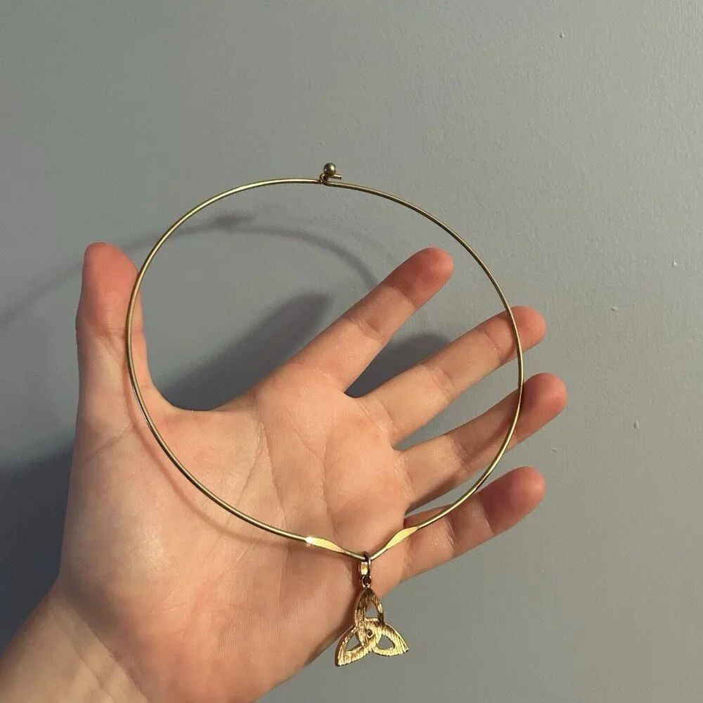 Vintage 90s Y2K Pendant Chocker Necklace Rainbow Jewelry Christmas Holiday - Picture 4 of 7